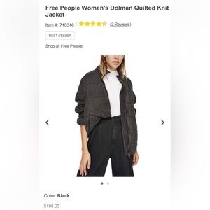 Free People Women's Dolman Quilted Knit
Jacket - size L (oversized)